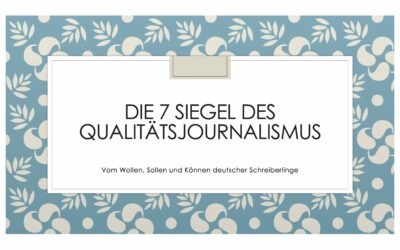 Qualitätsjournalismus: Ein Wort mit sieben Siegeln