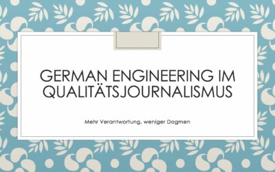 Qualitätsjournalismus: Made in Germany 2.0