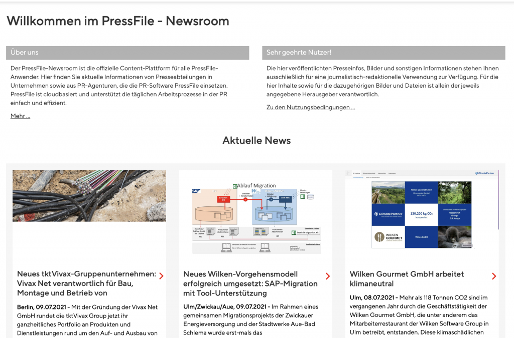 Der PressFile Newsroom